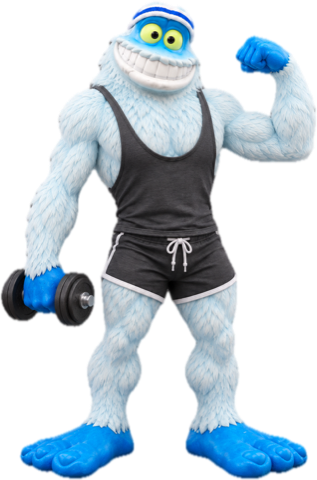 Eddie the Yeti flexing